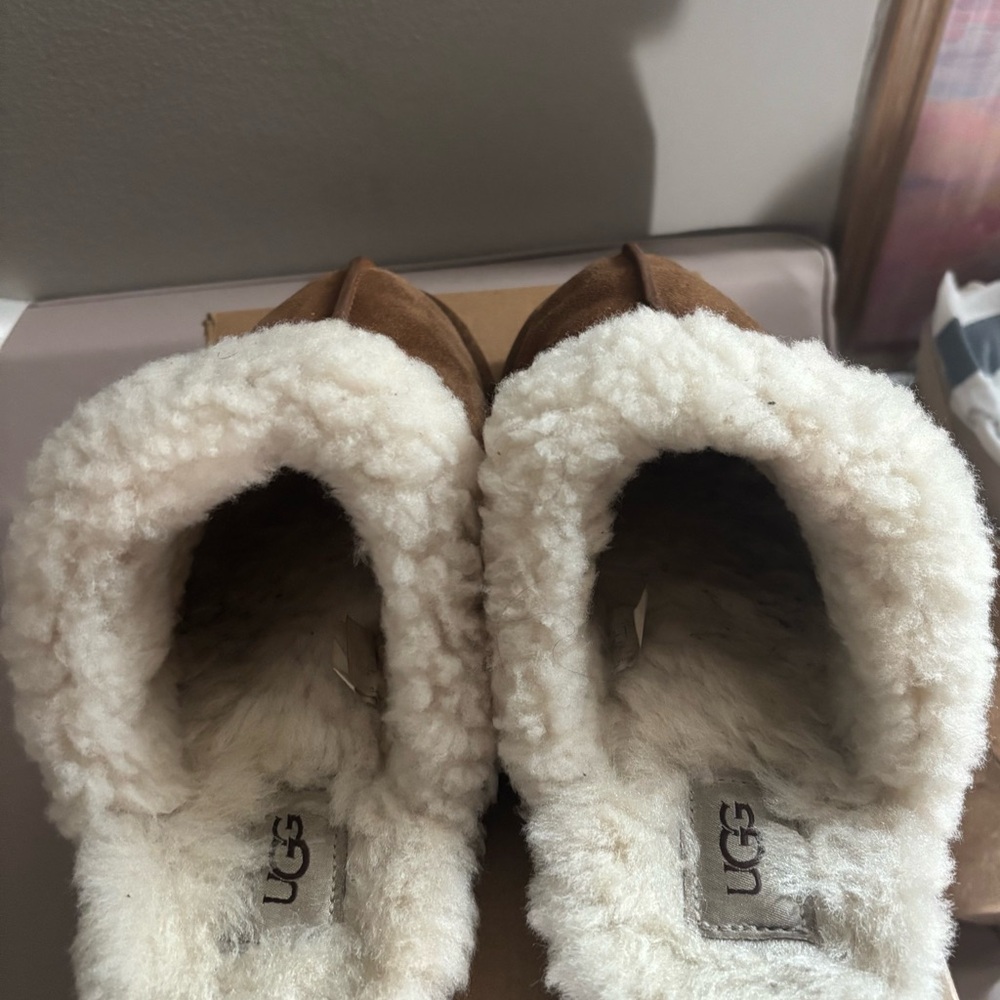 UGG Tan Shearling Lined Slippers
